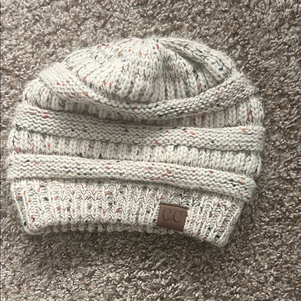 C.C  Knit Beanie - Cream